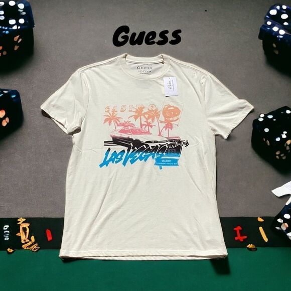 GUESS NWT MENS SMALL CREW NECK GRAPHIC SHORT SLEEVE T SHIRT LAS VEGAS CASINO - Picture 3 of 7